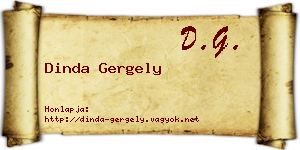 Dinda Gergely névjegykártya